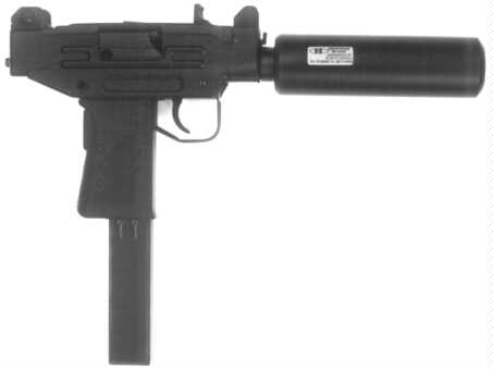 uzi submachine gun with silencer